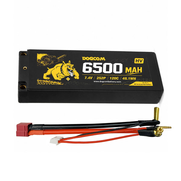 DOGCOM 6500mAh 120C 2S2P 7.4V 5.0mm Hardcase RC LiPO Battery T-Plug [DG]