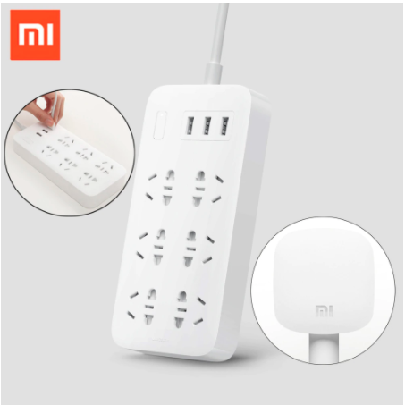 Mi R Socket Original Xiaomi Mi Power Socket Strip With 3 USB 5V 2.1A Fast Charging